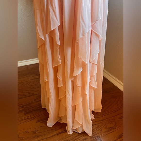Lulu's Peach Ruffle Maxi Dress - Picture 3 of 12